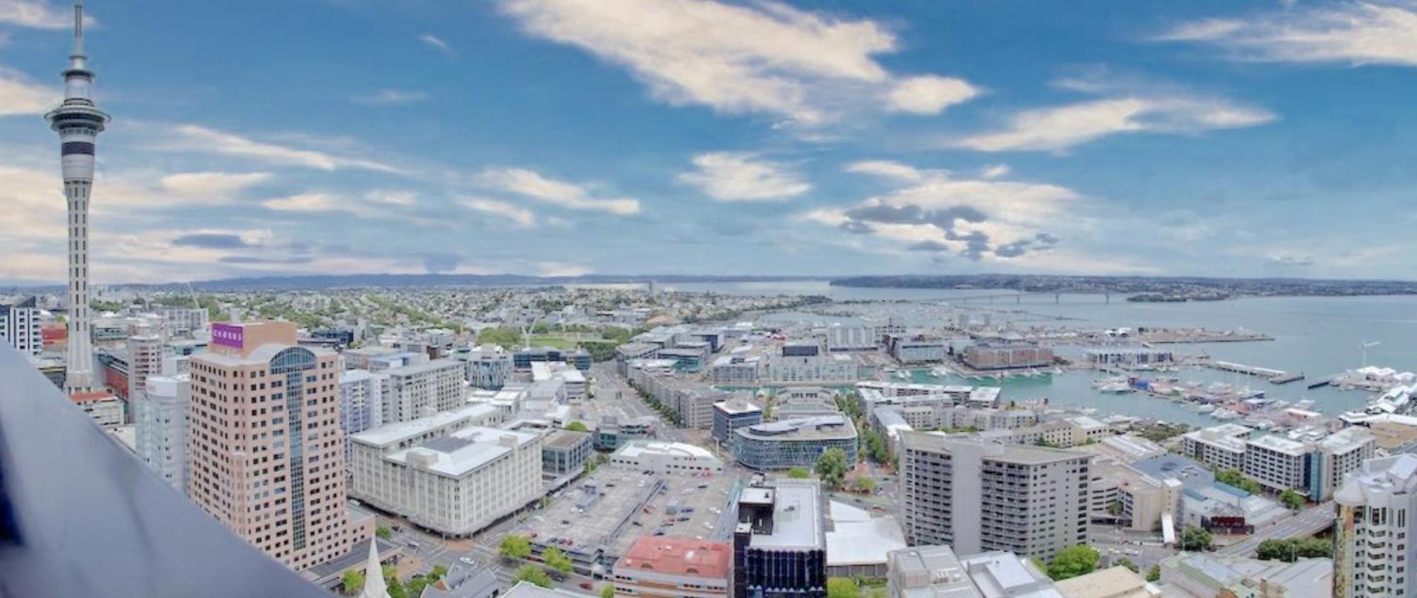 Top Floor Harbour View And Skytower View Apartment In Cbd Auckland Exteriör bild